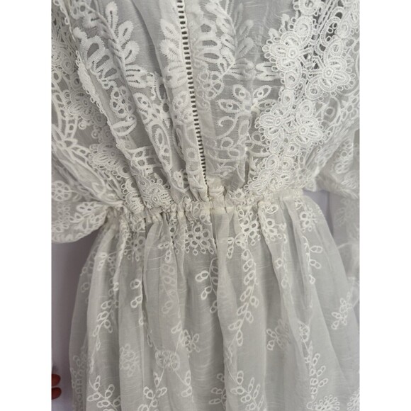 Endless Rose Women’s While Lace Midi Tie Back Cinch Waist Long Sleeve Size XS - Picture 2 of 7